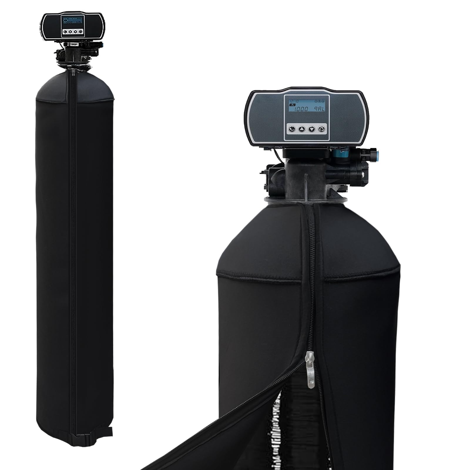 Photo 1 of Sobana 9x48 Inch Water Softener Tank Jacket - Insulated 3.5mm Neoprene Slip Sleeve to Prevent Sweating, Heavy-Duty Outdoor Water Softener Cover,Black
