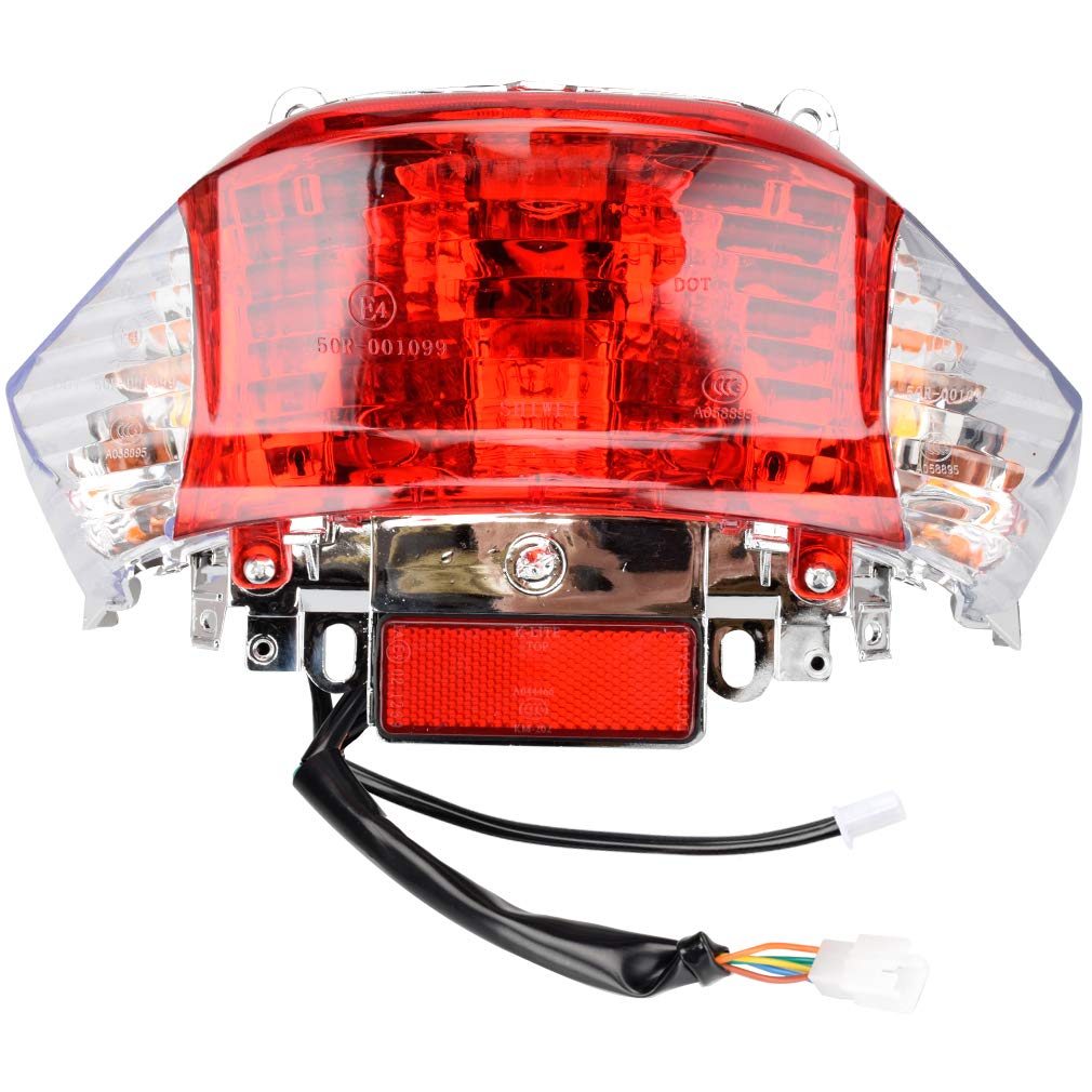 Photo 1 of HIAORS 12V 5W Tail Light Turn Signal Lamp Assembly for 4-stroke GY6 49cc 50cc Sunny Jonway Roketa BAJA IceBear Shenke Chuanl TaoTao ATM50 baja sc50 Wolf RX-50 Baccio Heat Chinese Scooter Moped