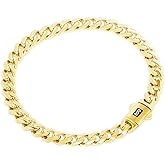 Nuragold 10k Real Yellow Gold Royal Monaco 5mm Miami Cuban Link Bracelet (6"-9") Italian Jewelry for Men & Women