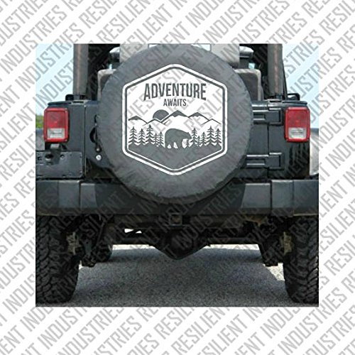 JEEP SPARE TIRE cover Bear Adventure Badge Jeep Wrangler Jk Tj Lj Yj Cj Unlimited Rubicon 4X4