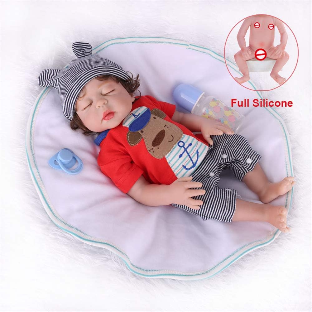 Prezzo Bambola Reborn Baby 19-22 Pollici 48-55 Centimetri Simulazione del Silicone Vinile Corpo Realistico Bambole Reborn Maschio con Occhi Chiusi Reborn Dolls,45cm Offerte