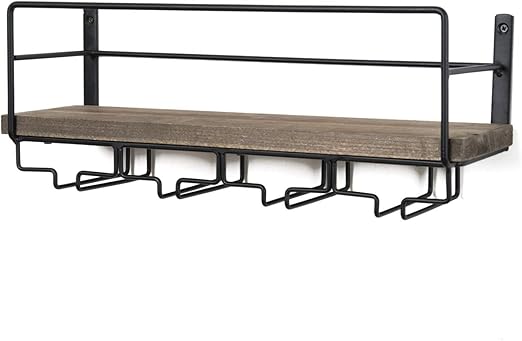 Amazon Com Soduku Wall Mounted Rustic Wood Wine Rack With 4 Long