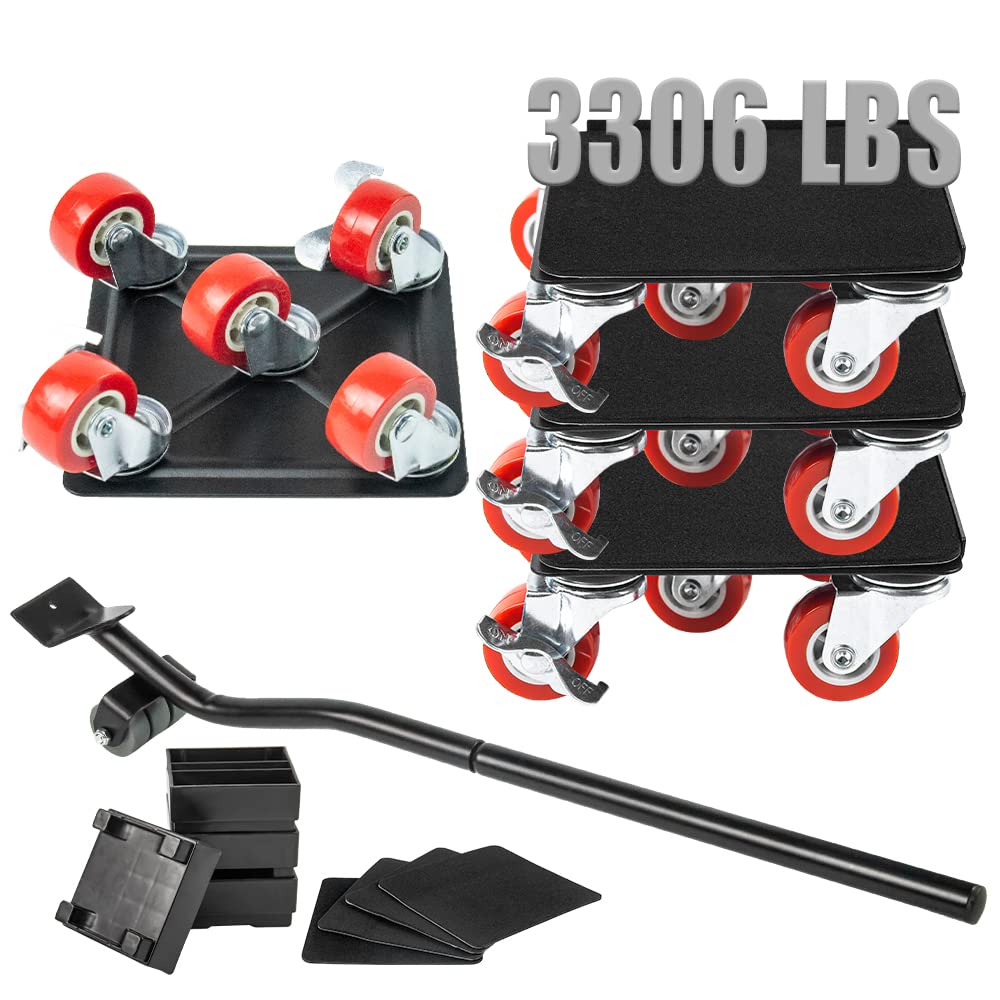 DUEBEL Lifter Furniture Sliders for Hardwood Floors Jack Furniture Dolly Appliance Dolly for Moving Pads Furniture Movers Sliders 1500KG 3306LBS