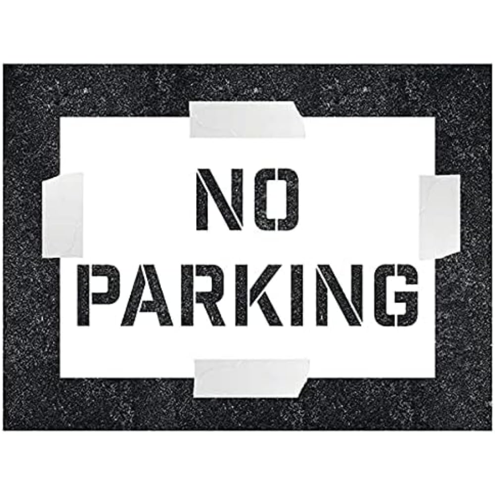 V Safety No Parking Stencil - 600 x 400 mm - 1.1 mm Polypropylene Safety Sign