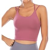 FLORATA Women Padded Sports Bra Tank Top Sexy Crisscross Back Fitness Workout Running Shirts Yoga Bra Purple