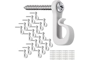 SELEWARE Q Hanger Hooks for Outdoor String Lights, Screw-in Christmas Hooks, Indoor/Outdoor Clips for Hanging Fairy and Patio Lights (Gray-White, 40Pcs)