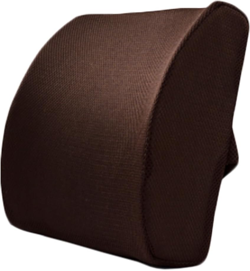 Kun Partner Memory Foam Waist Pillow Lumbar Support Back Cushion Pillow Backrest for Home/Car Seat/Chair, Coffee