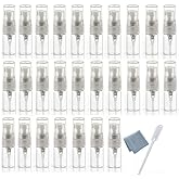 Elfenstall- 30pcs 2ml 5/8Dram Atomizer Vial Glass Bottle Spray Refillable Perfume Empty Mini Clear Sample Bottle Clean Cloth 
