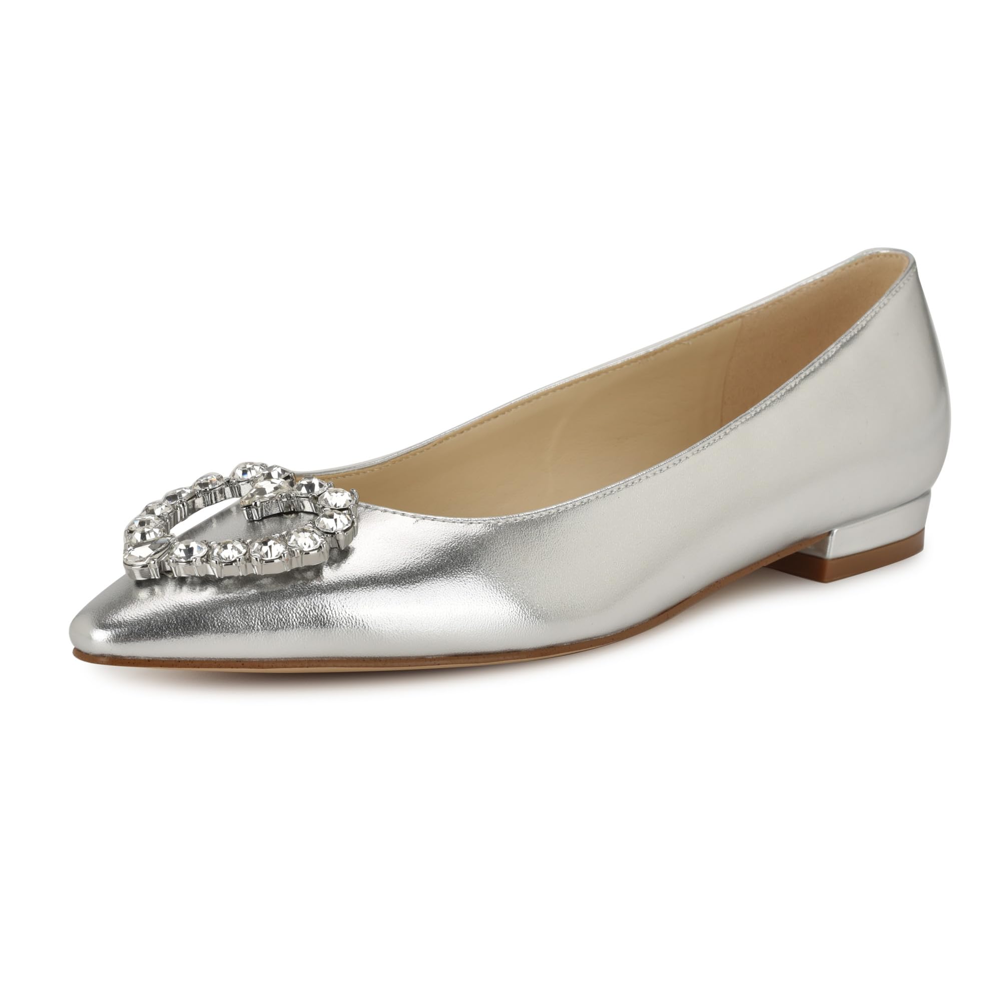 Nine West Women’s Hearts Flat, Silver 040, 7.5