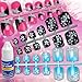 180 pcs Colorful Mixed TOE False Nails w/ 3g Acrylic Nail Glue for 3D Nail Art