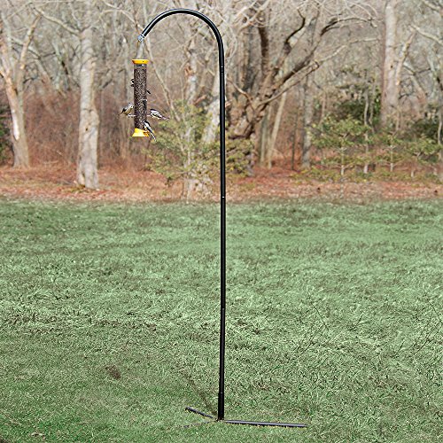 Droll Yankees Shepherd Hook, Bird Feeder Hanger Pole Outdoor Hanging Metal Stand, 77 Inch, Black, SEP