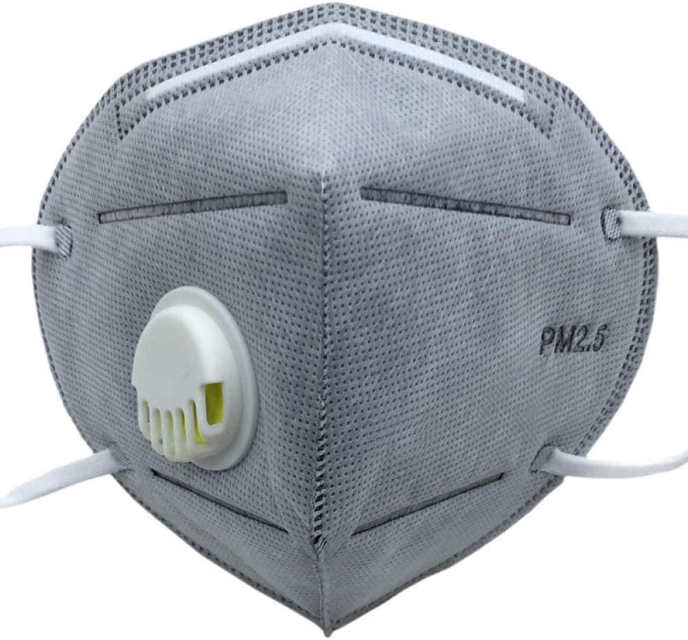 ZHOUJIE 10 pieces PM2.5 anti-pollution mask air filter mask N95 5-layer breathing valve activated carbon anti-fog respirator dust mask-Blue