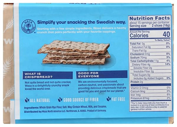 WASA CRISPBREAD RYE LITE