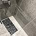 Non-Slip Pebbles Stone Bath Mats,Slip-Resistant Pebble Shower Mats, Anti-Slip Bathtub Mats, Machine Washable (Black, 14