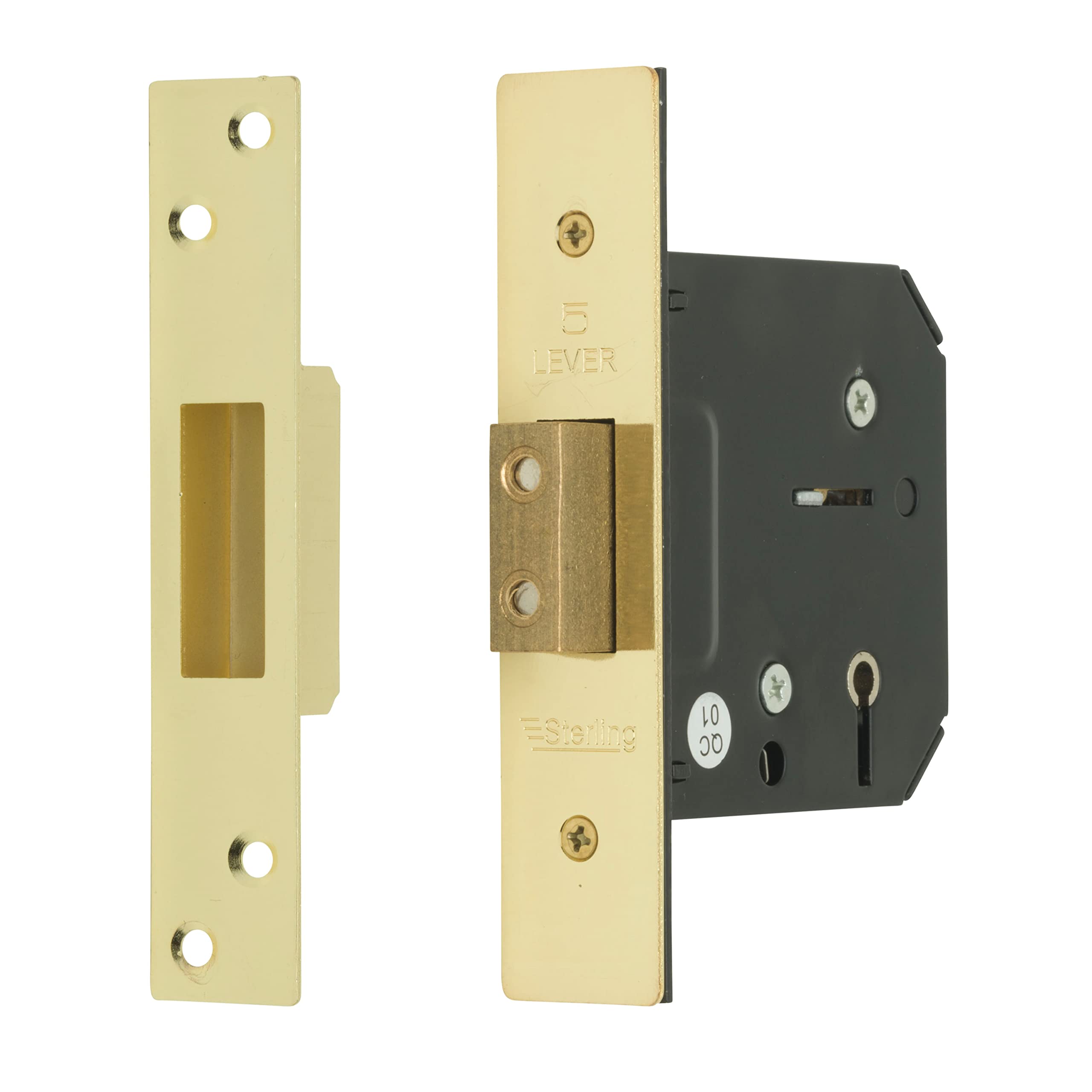 Sterling MLD530 5 Lever Deadlock, Brass, "3.0"""
