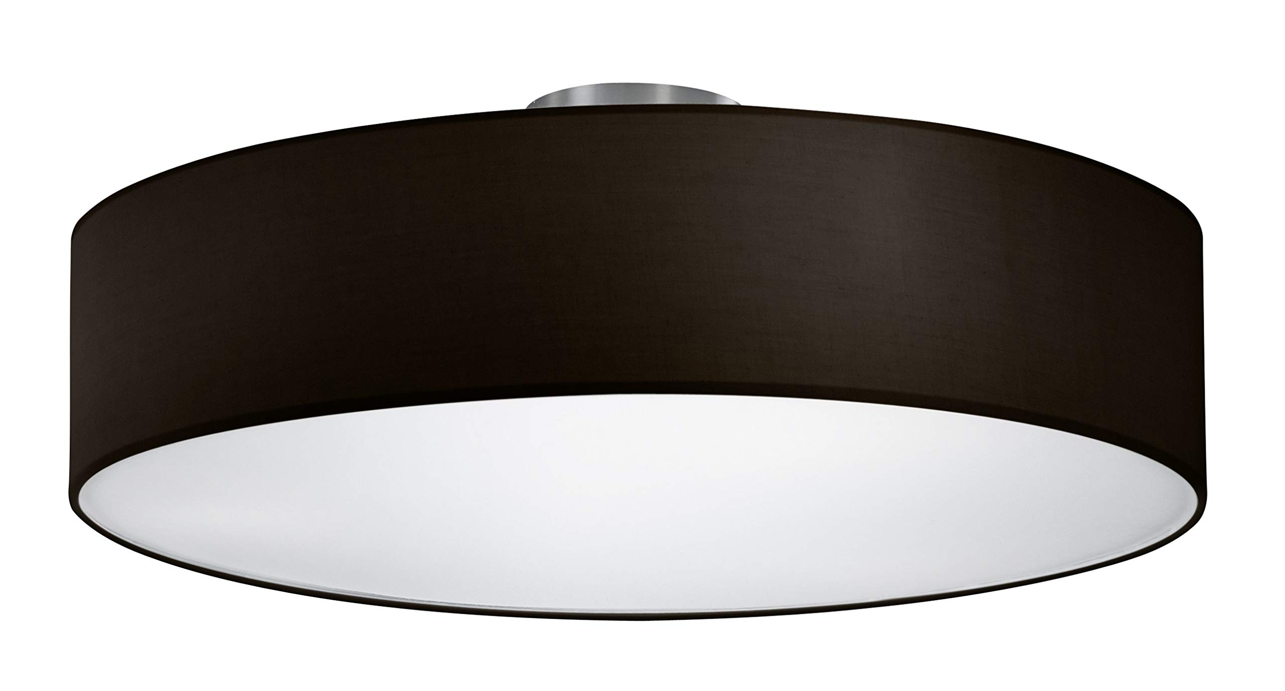 Trio Leuchten Ceiling Light, Matt Nickel, Fabric Lamp Shade Black, Durchmesser: 50cm