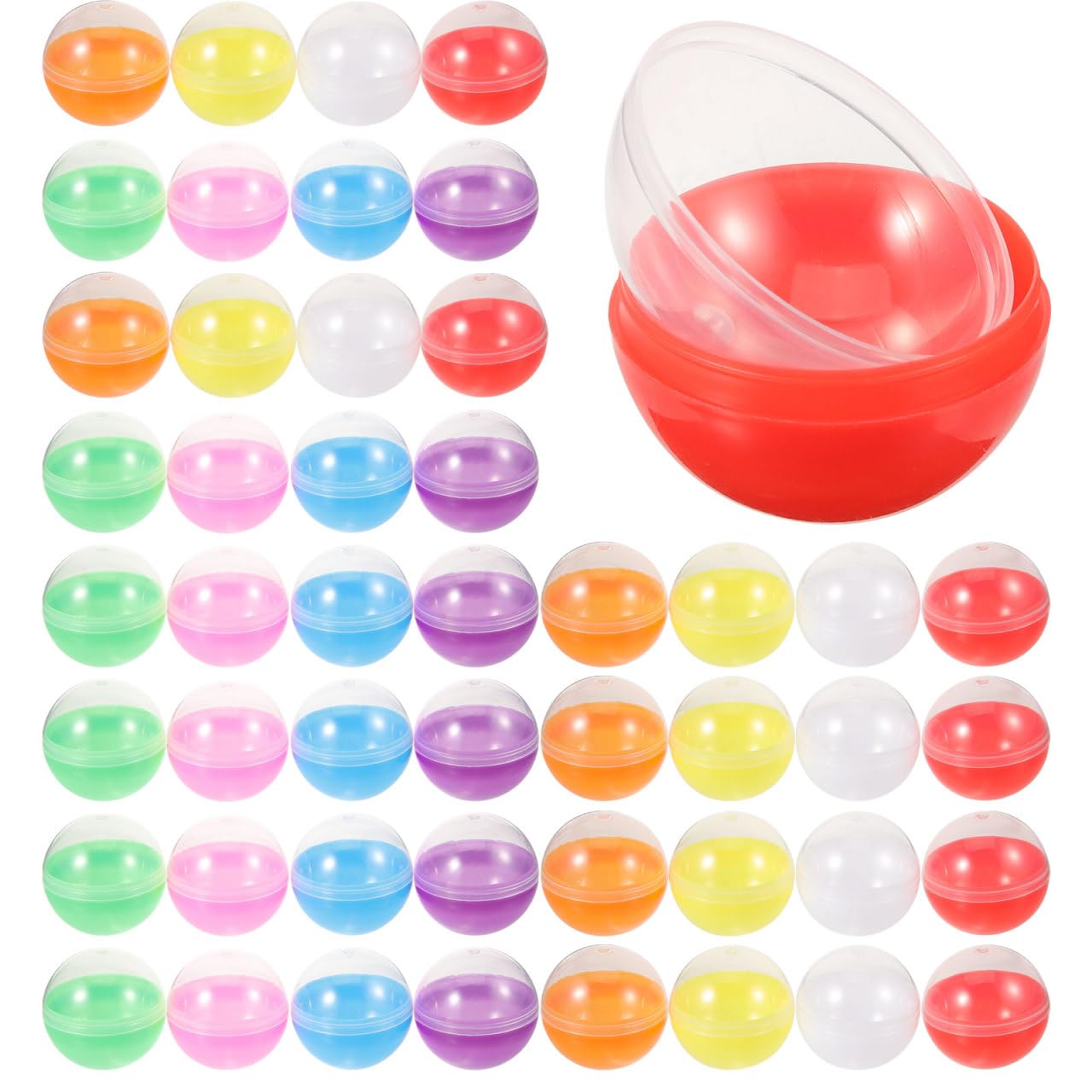 Photo 1 of PRETYZOOM 50pcs Vending Machine Capsules, 1.8 Inch Colored Round Capsules Ball, Empty Fillable Balls, Gumball Machine Supplies for Prizes Party Christmas