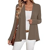 Sweet Hearts Long Sleeve Black Cardigan for Women- Lightweight Open Front Knit Sweaters Women’s Kimonos Fall Duster