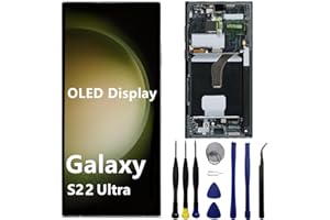 LASYTY OLED for Samsung Galaxy S22 Ultra Screen Replacement S22ultra 5G S908U S908B/DS S908U1 S908W S908E LCD Display Touch Screen Digitizer Assembly Support Fingerprint and S-Pen (with Green Frame+Tools)