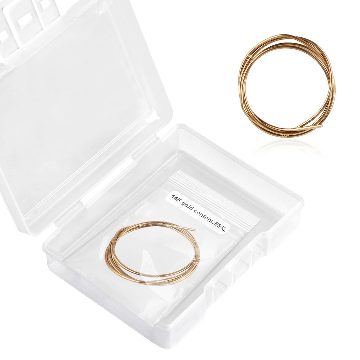 Gold Plated Alloy Solder Wire for Jewelry Making, 6.3 Inch Long Easy Soldering Gold Plated Alloy Welding Solder Flux for Jewelry Repair Electronics Plumbing (Low Melting Temperature 1325°F)