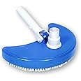 SWIMLINE HYDROTOOLS Manual Pool Vacuum Head Attachment For Inground & Above Ground Pools |Weighted Swimming Pool Vac Head Half Moon W/ Bristles| Swivel Hose 1-1/4 or 1-1/2’’| Clean Debris Corners