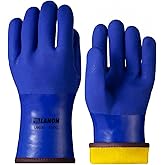 LANON PVC Coated Cold Proof Heavy Duty Gloves, Waterproof Warm Work Gloves for Freezer Work, Chemical & Oil Resistant, Non-Slip, XL