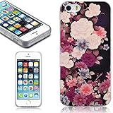 iphone 5S Case, Johncase® [Floral Series] Apple iphone 5 5s SE Case Covers Durable TPU-material for Scratch Resistant and Drop Protection [Retail Packing/ Lifetime Warranty] Cute Protective Phone Case for iphone 5c 5s SE(2015) - (Flower)
