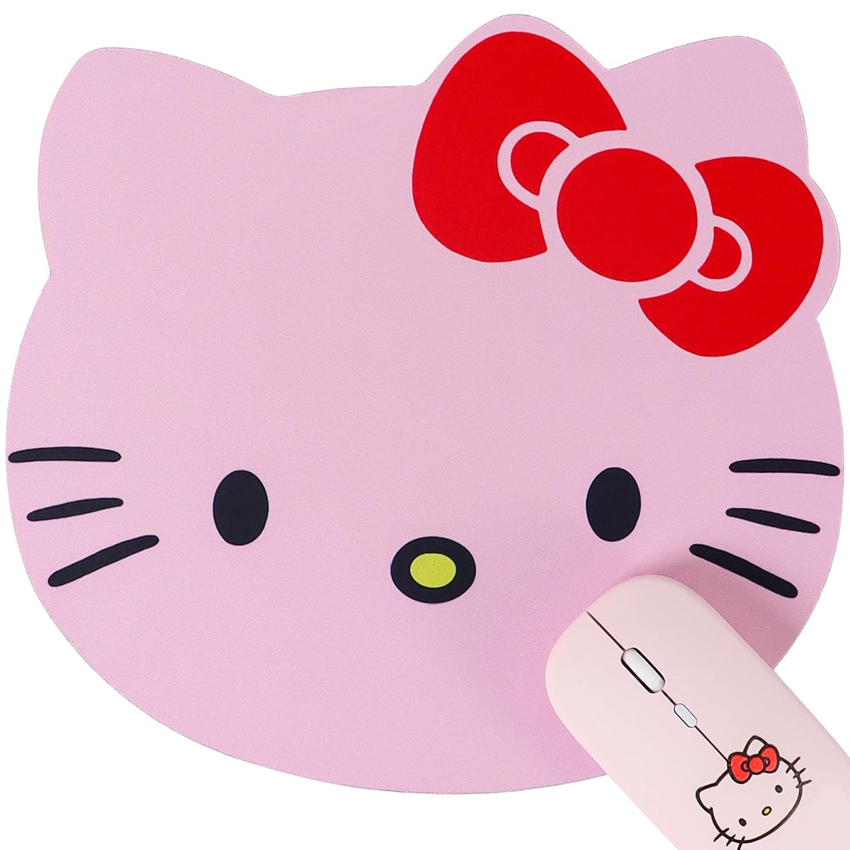 Photo 1 of NTSEOT Kawaii Hello Kitty Mouse Pad, Cute Mouse Pad for Computer Laptop - Hello Kitty Accessories - Mousepad for Women, Office Desk Decor Stuff (Pink)