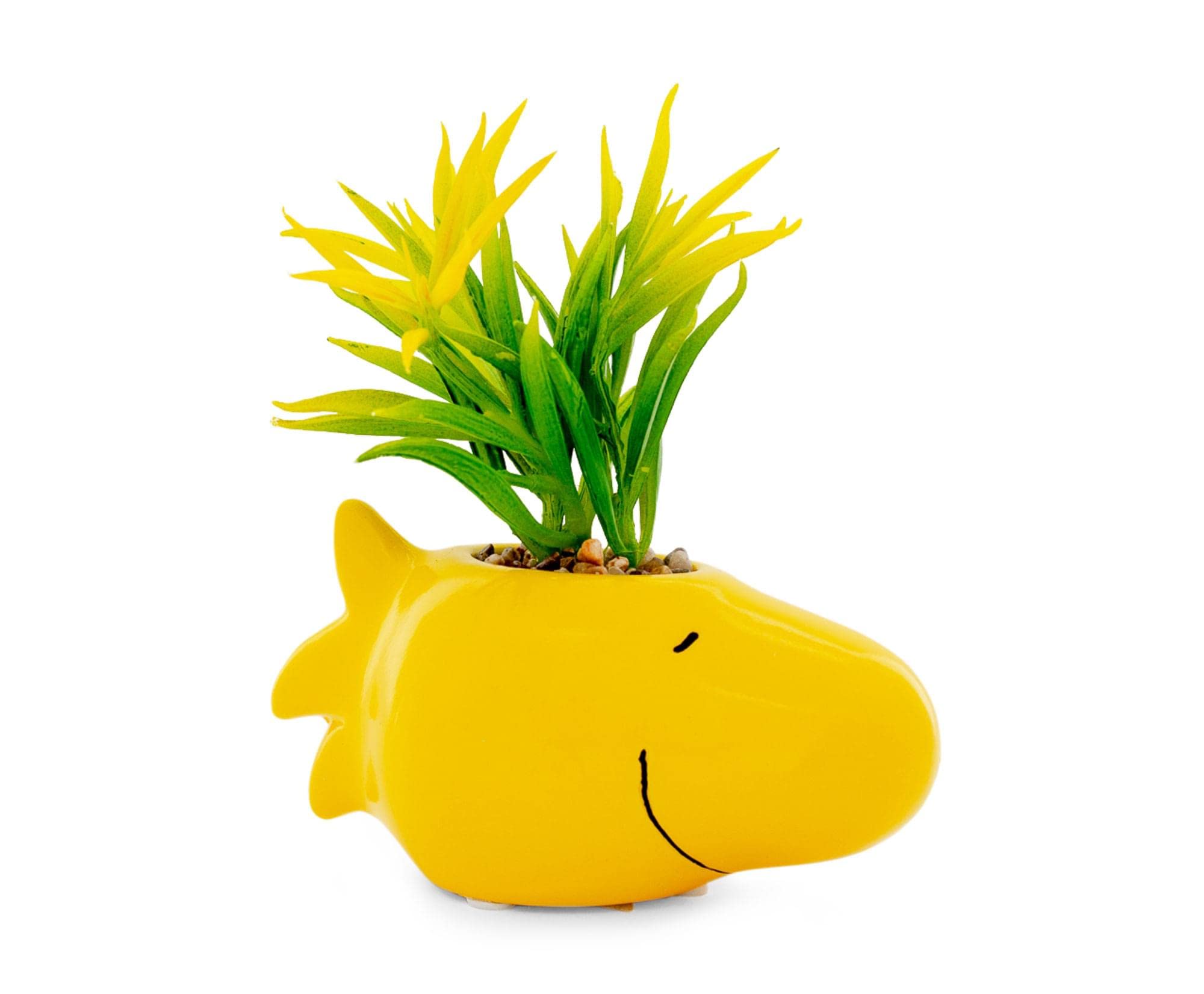 Silver Buffalo Peanuts Woodstock Ceramic Planter w/Artificial Plant 3x5x5.5