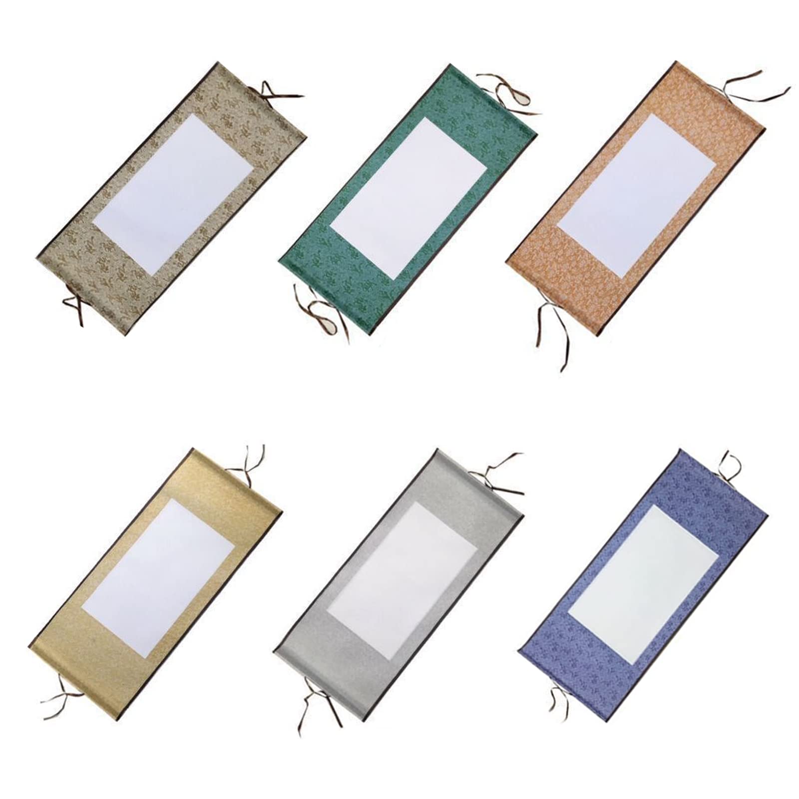 WANDIC Blank Hanging Scroll, 6 Blank Chinese Paper Scroll Calligraphy Paper Banner Scrolls Blank Painting Scrolls for Painting Calligraphy Art Writing