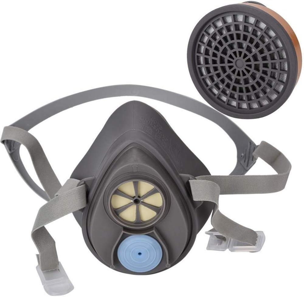 with Automatic Filter, Dust Mask, High Quality Silicone Mask, Half Face Rubber Respirator Mask, for Paint, Dust, Particles, Chemicals and Other Work Protection