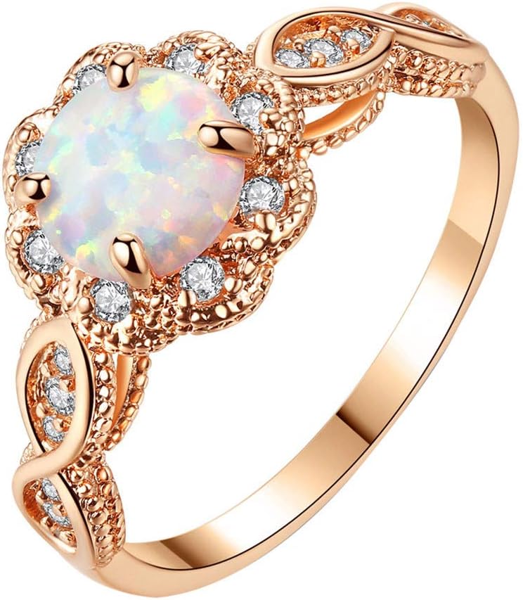 Goddesslili Simple Opel Ring Couple Jewelry Personality Opal Jewelry Ring,Women Fashion Creative Trends Natural Luxury Light Promies Ring