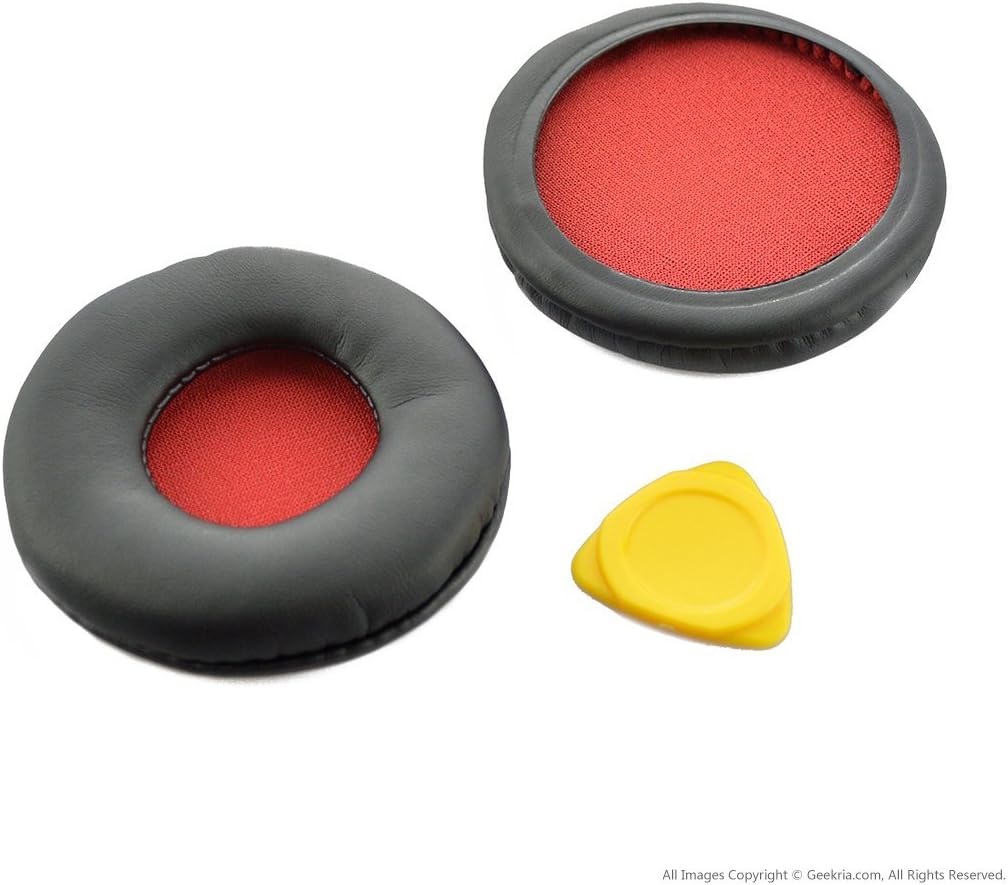Geekria Replacement Ear Pads for SONY MDR-ZX600 Headphones Ear Cushions, Repair Parts (Black/Red), Black, Red - Image 3