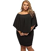 Gloria&Sarah Women's Sexy Off Shoulder Ruffles Multiple Dressing Layered Plus Size Mini Dress