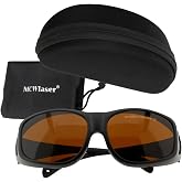 MCWlaser Laser Safety Protective Glasses Goggles 190-540 &amp; 800-1700nm Typical For 355nm 405nm 445nm 450nm 473nm 520nm 532nm 808nm 980nm 1064nm Absorption Type