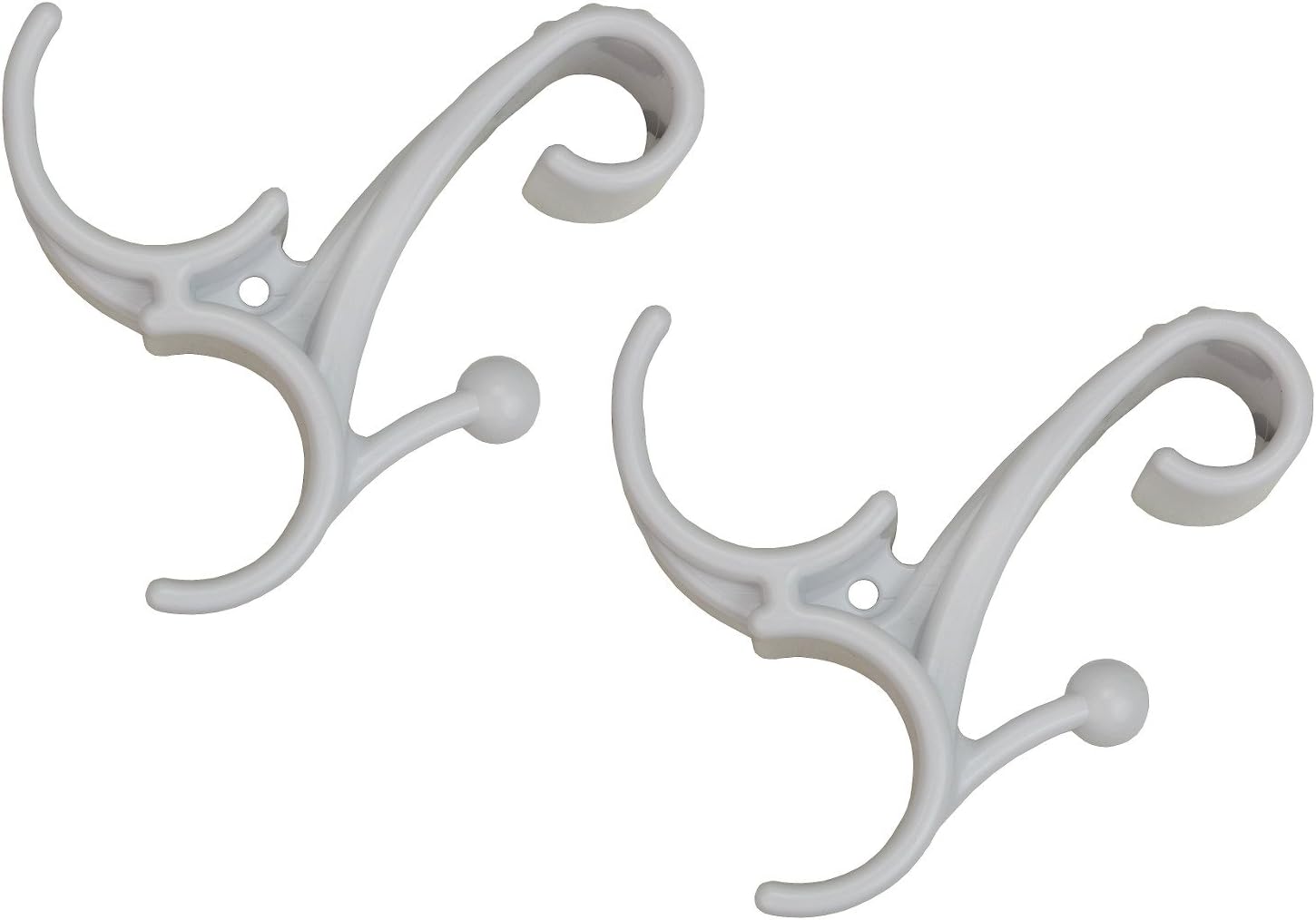 K&G LA05 2er Set Rundheizkörper Haken weiß/Handtuchhalter Badezimmer