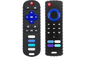ERSIHUA 2Pcs Silicone Teething Toys, Remote Control Shape Teethers for Babies Remote Teething Toys, Silicone TV Remote Teether BPA Free/Refrigerator Safe