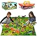 25Pcs Dinosaur Toys, 13Pcs Dinosaur Figures & Large Activity Play Mat & 6 Trees & 4 Rocks, Educational Realistic Dinosaur Playset for Kids, Boys, Girls, Perfect Dinosaurs Toys Gifts for Kids