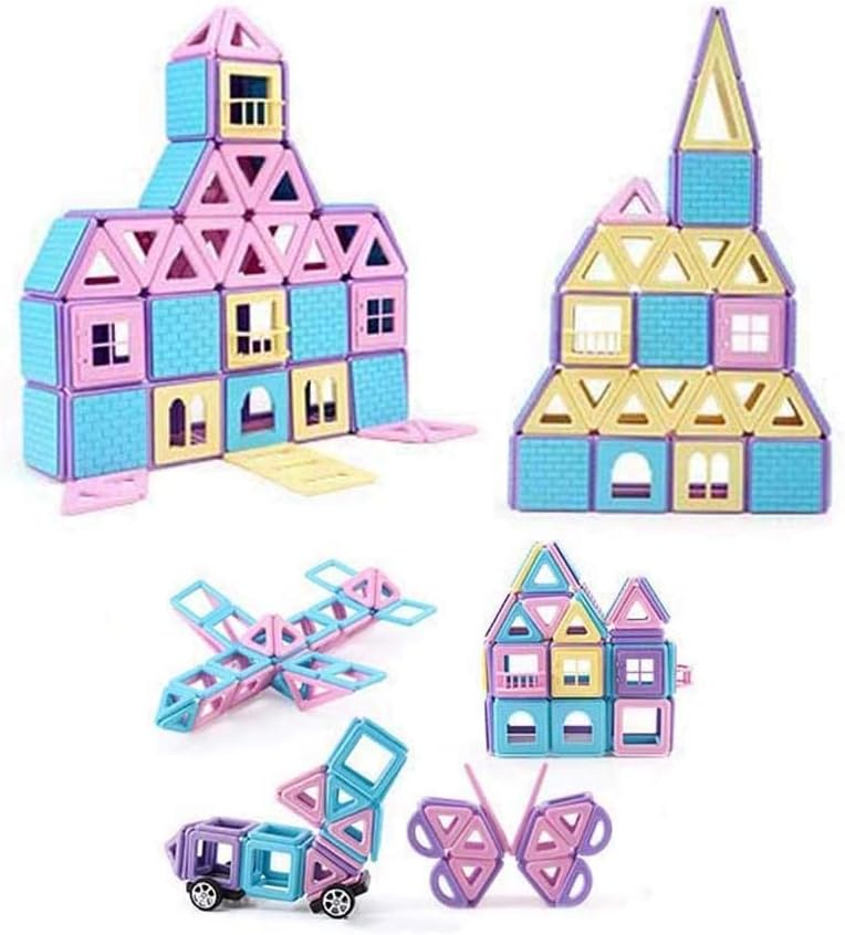 GsMeety Magnetic Building Blocks 135 Pieces Magnetic Shapes Magnetic Tiles Set for Kids Toddlers for Edutainment