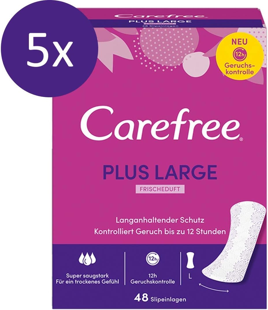 Carefree Plus Large Fresh Fragrance (5 Packs of 48): Amazon.co.uk ...