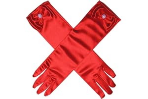 Aslana 11.5" Long Satin Gloves Bowknot for 4-9 yrs Girls Kids Flower Girls Princess Cosplay