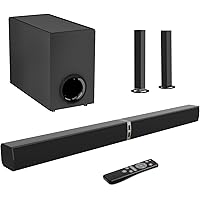 MZEIBO Sound bar with Subwoofer,120W Bluetooth 5.3 TV Soundbar Home Theater System with Wired Subwoofer,BT/ARC/Optical/AUX Co