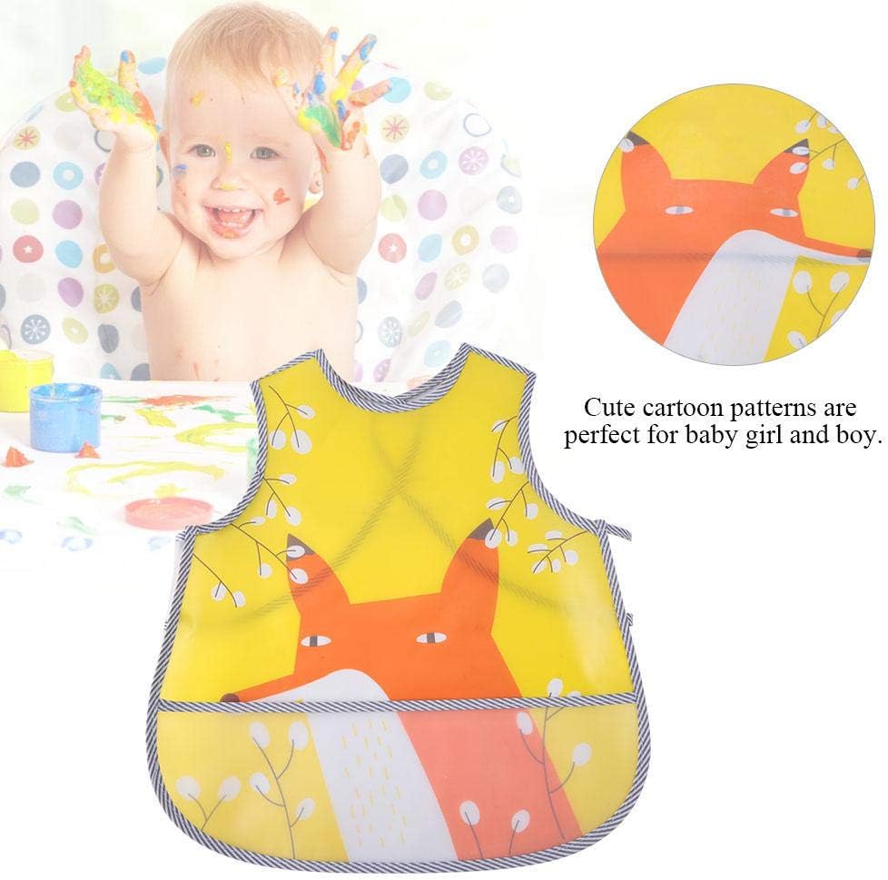 EVA Waterproof Overclothes Feeding Bib for Kids Cute Cartoon Nylon Thin Baby Feeding Apron Soft Lunch Eating Baby Bib for 1-3 Years Old Feeding No Wash (2#) - Image 4