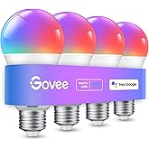 Govee Smart Light Bulbs, Color Changing Light Bulb, Work with Alexa and Google Assistant, 16 Million Colors RGBWW, WiFi & Blu