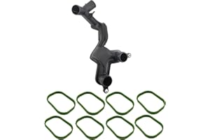 ASTAMOTOR Water Pump Outlet Thermostat Crossover Pipe Tube + 8 Gasket Set Fit For 2010-2013 Land R/over R/ange Replace # LR018275 LR010881
