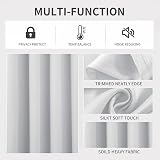 Joydeco White Curtains 63 inches Long 2 Panels Thermal Room Darkening Grey view 3