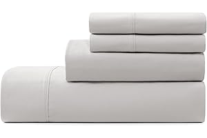 UGG King Sheet Set 4-Piece Luxury Cooling Sheets Deep Pockets Premium Bedding with 2 Pillow Shams Hypoallergenic Machine Washable Soft Lightweight Bed Set for Bedroom, King, Stone Grey (Hedi)