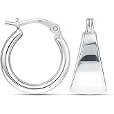 LeCalla 925 Sterling Silver Small Earring Hoops for Women | Lightweight Small Beaded Round Hoop Earrings | Twisted Classic Beads Ball Hoops Earring
