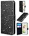 iPhone 6/6s wallet case,FLYEE Bling Crystal 3D Raindrop Pattern Sparkly PU Wallet Protective Case with Magnetic Button Closure Perfect Fit for Apple iphone 6s 4.7 inch(black)