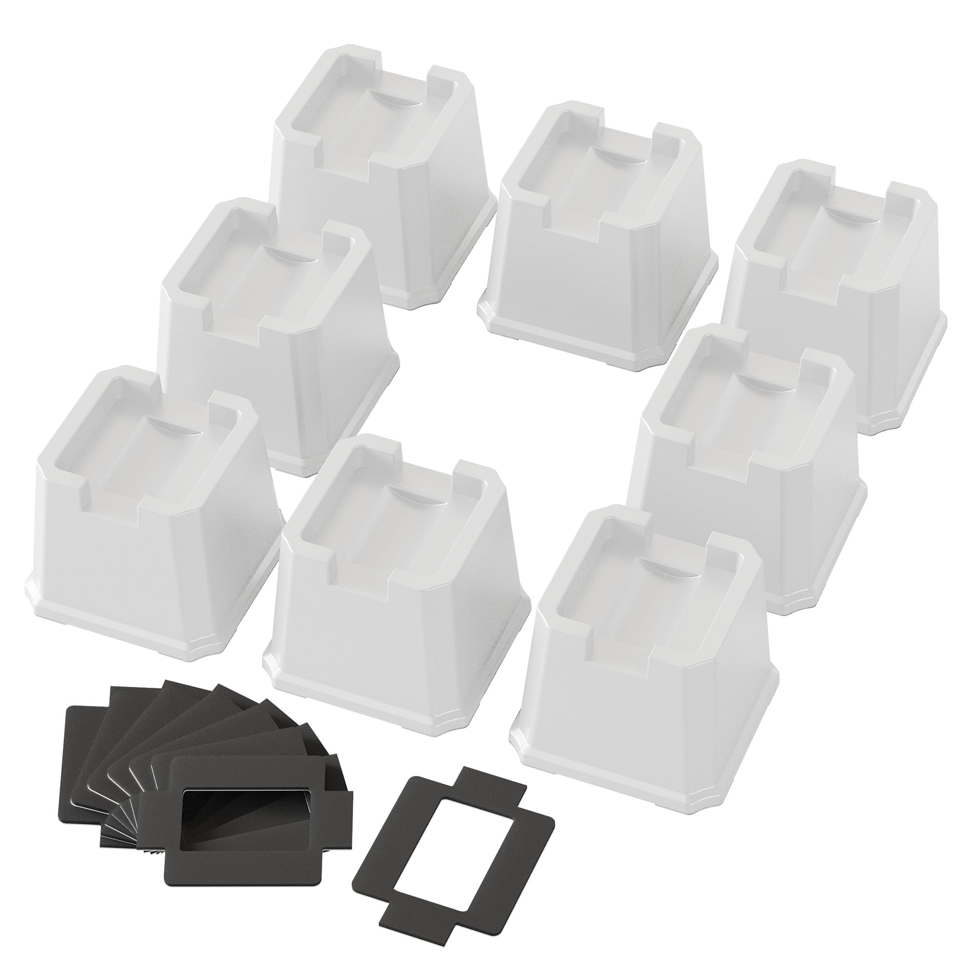 Lutown-Teen Bed Risers 3 inch Heavy Duty Furniture Risers for Wheels of Sofas, Chair Risers Sofa Risers Table Risers Set of 8 Pack, White